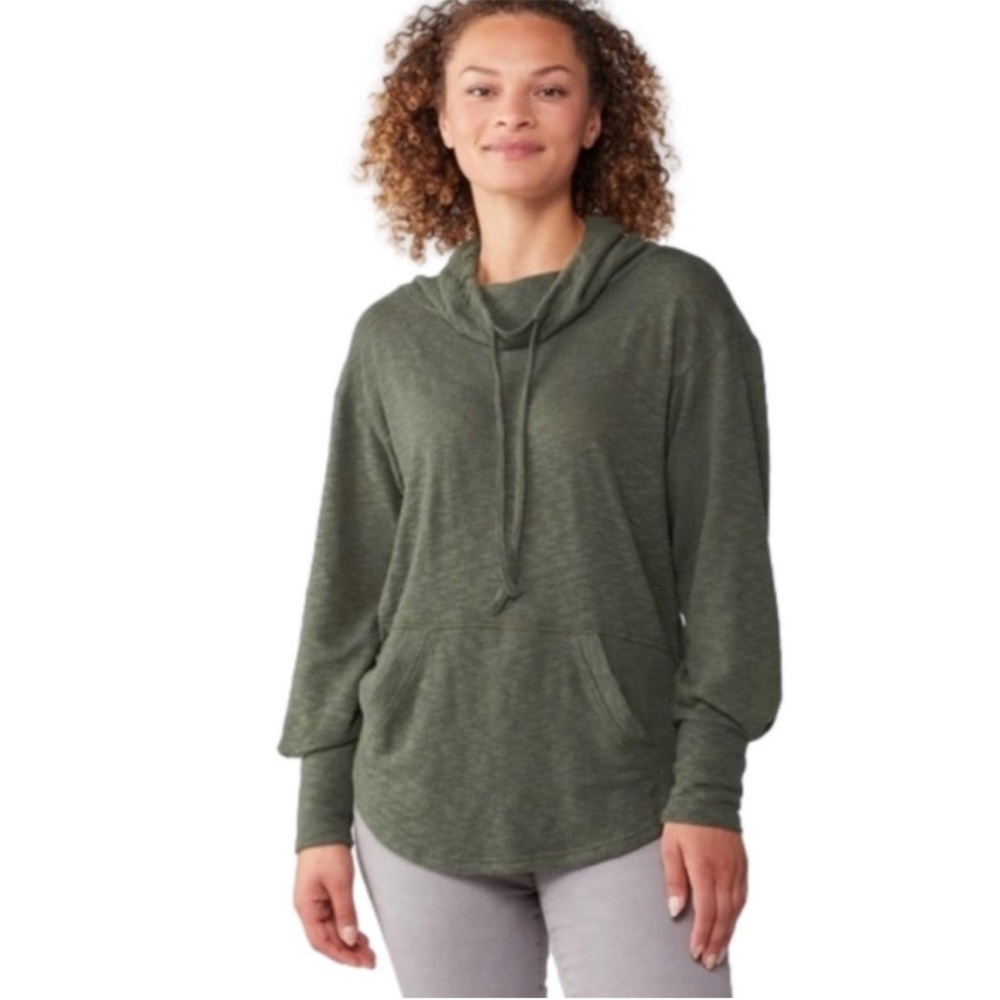 Prana Olive Green Hooded Pullover Sweatshirt